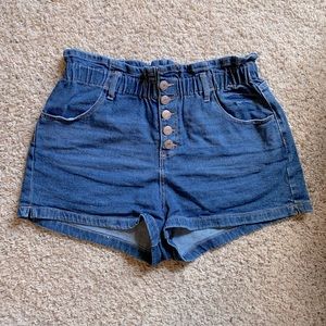Wild Fable paper bag five button fly medium wash denim shorts size large